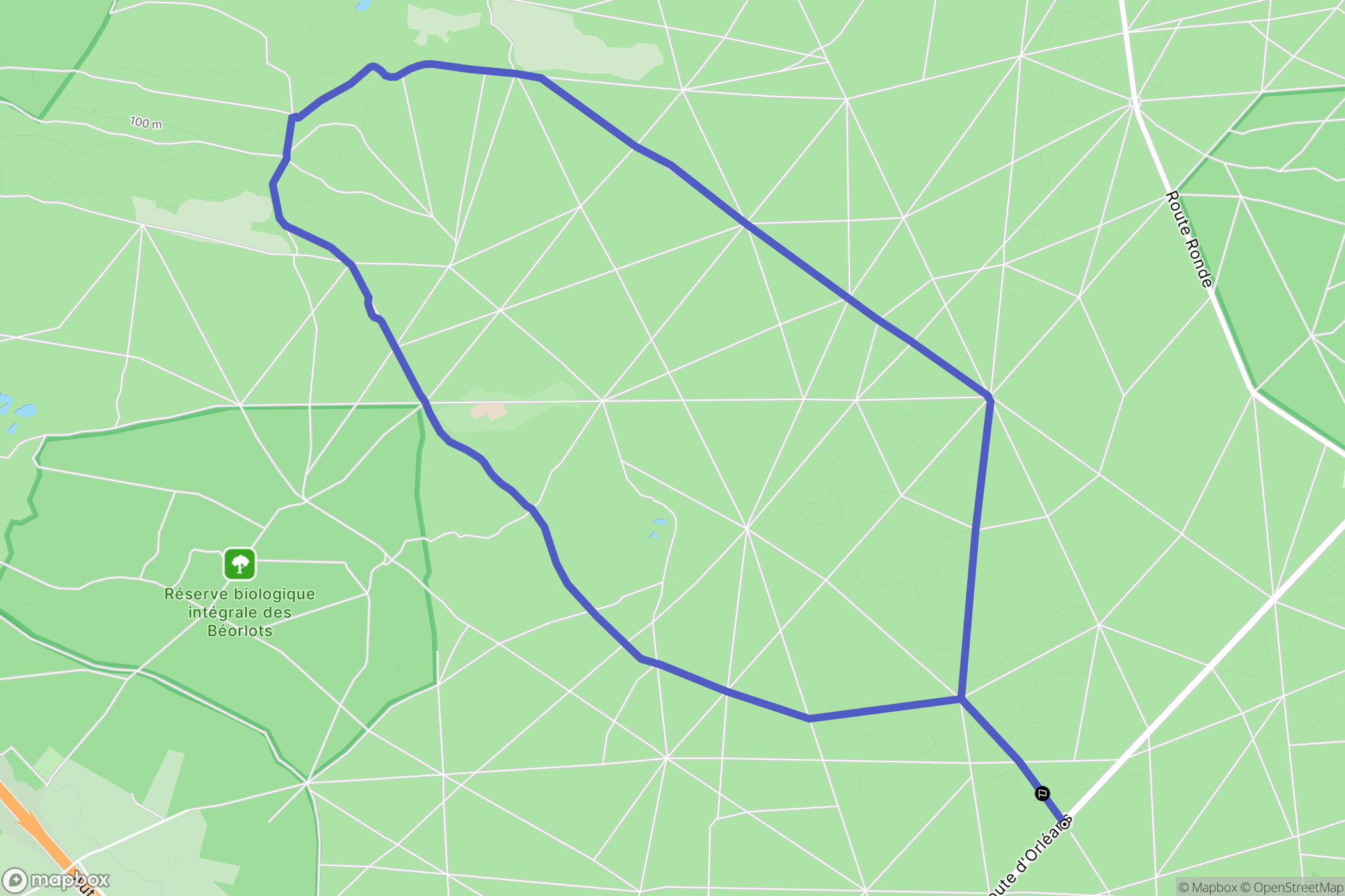 Fontainebleau : carte du parcours de randonnée - France