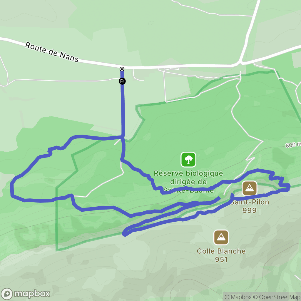 Plan-d'Aups-Sainte-Baume : carte du parcours de randonnée - France