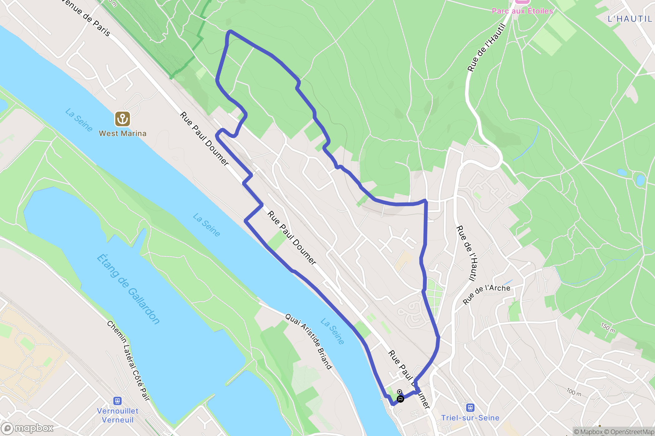 Triel-sur-Seine : carte du parcours de randonnée - France