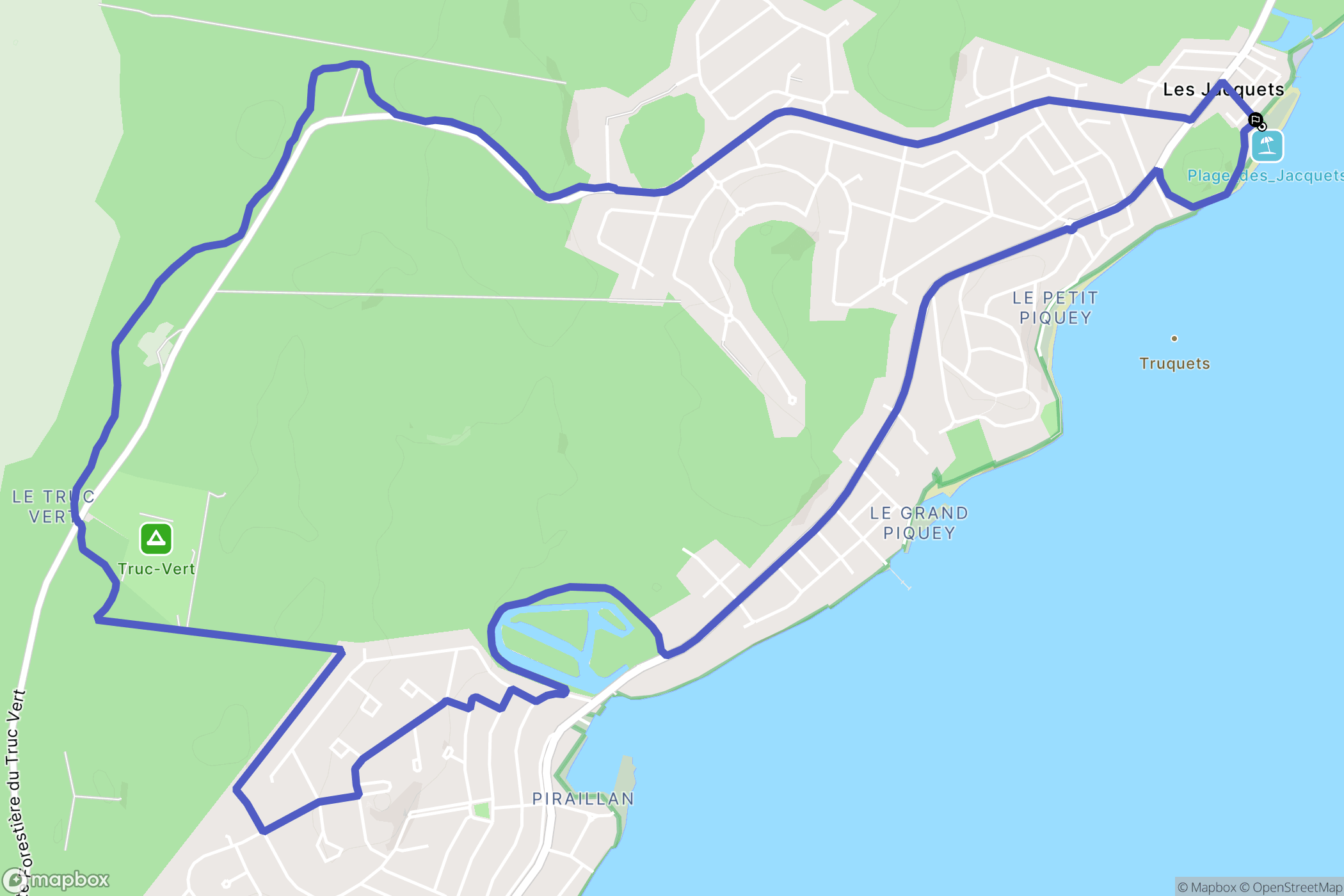 Lège-Cap-Ferret : carte du parcours de randonnée - France