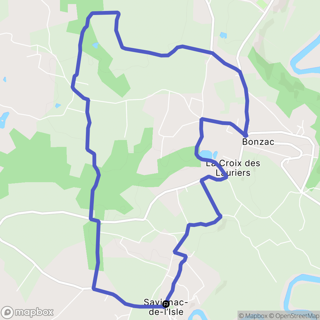 Savignac-de-l'Isle : carte du parcours de randonnée - France