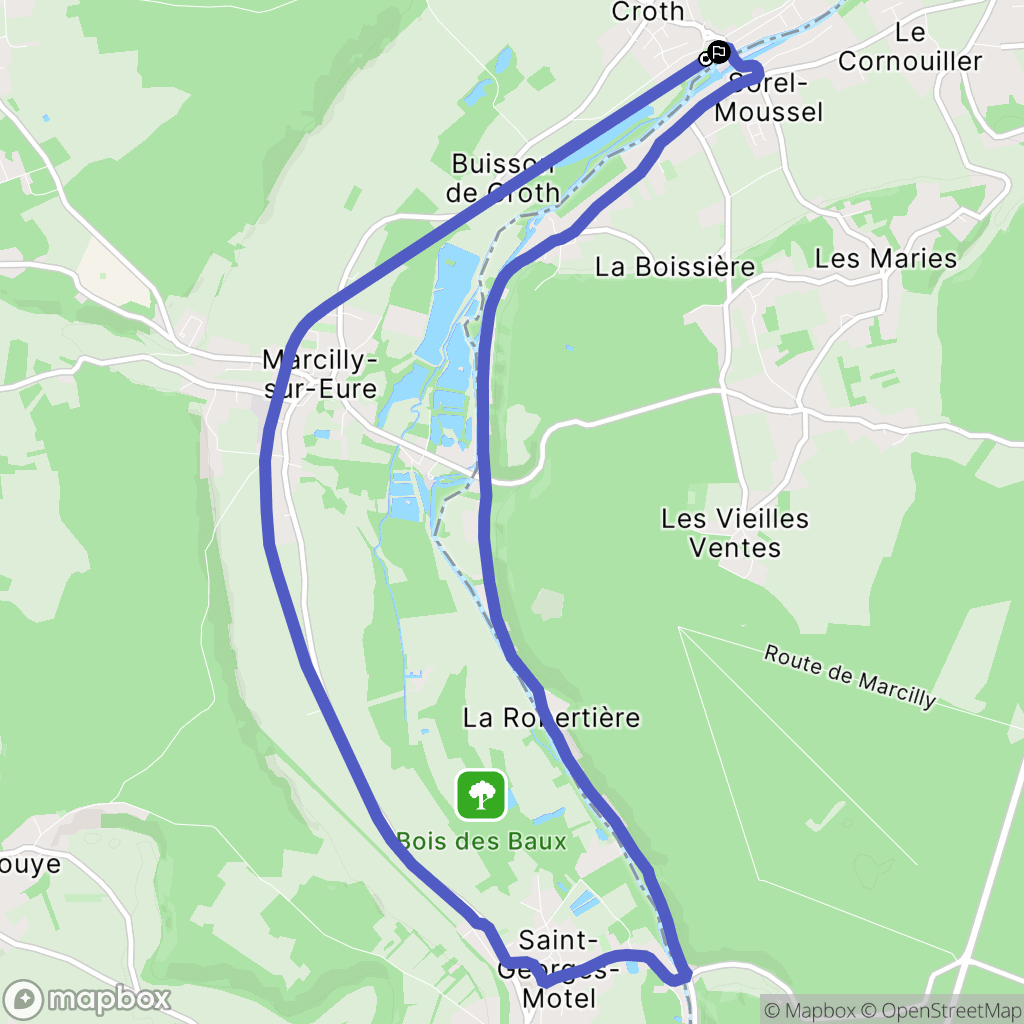 Croth : carte du parcours de randonnée - France