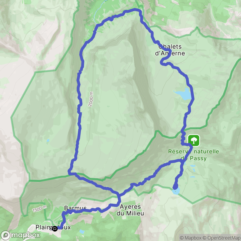 Passy : carte du parcours de randonnée - France