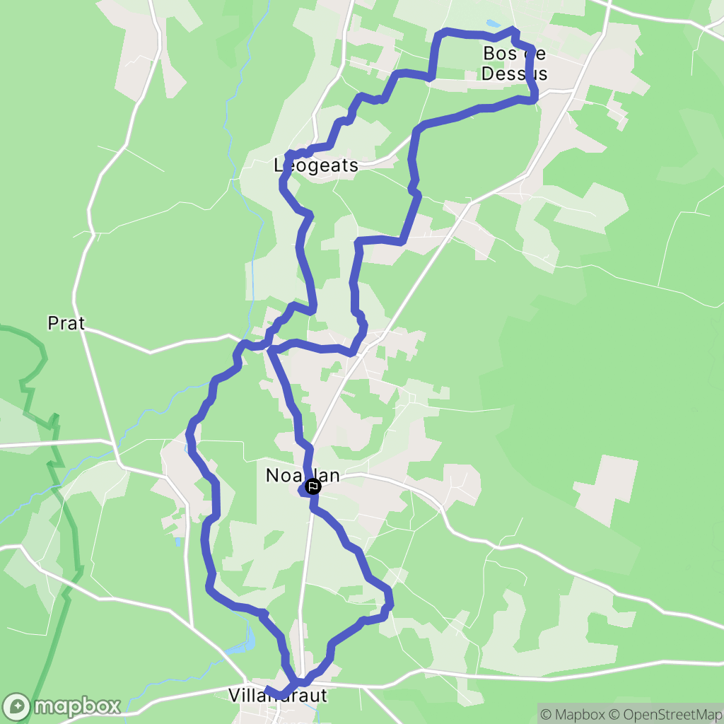 Noaillan : carte du parcours de randonnée - France