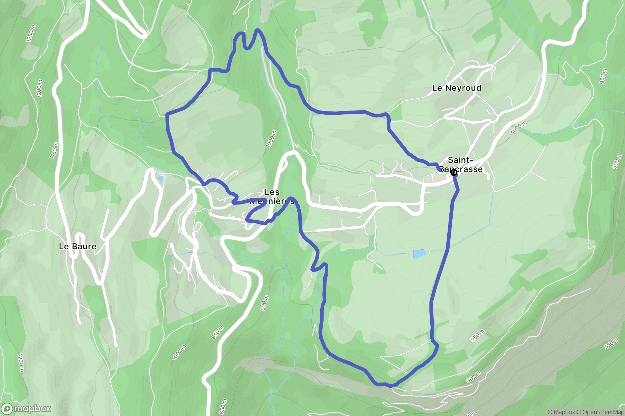 Saint-Pancrasse : carte du parcours de randonnée - France