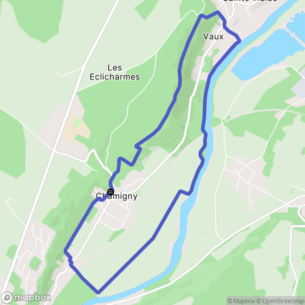 Chamigny : carte du parcours de randonnée - France