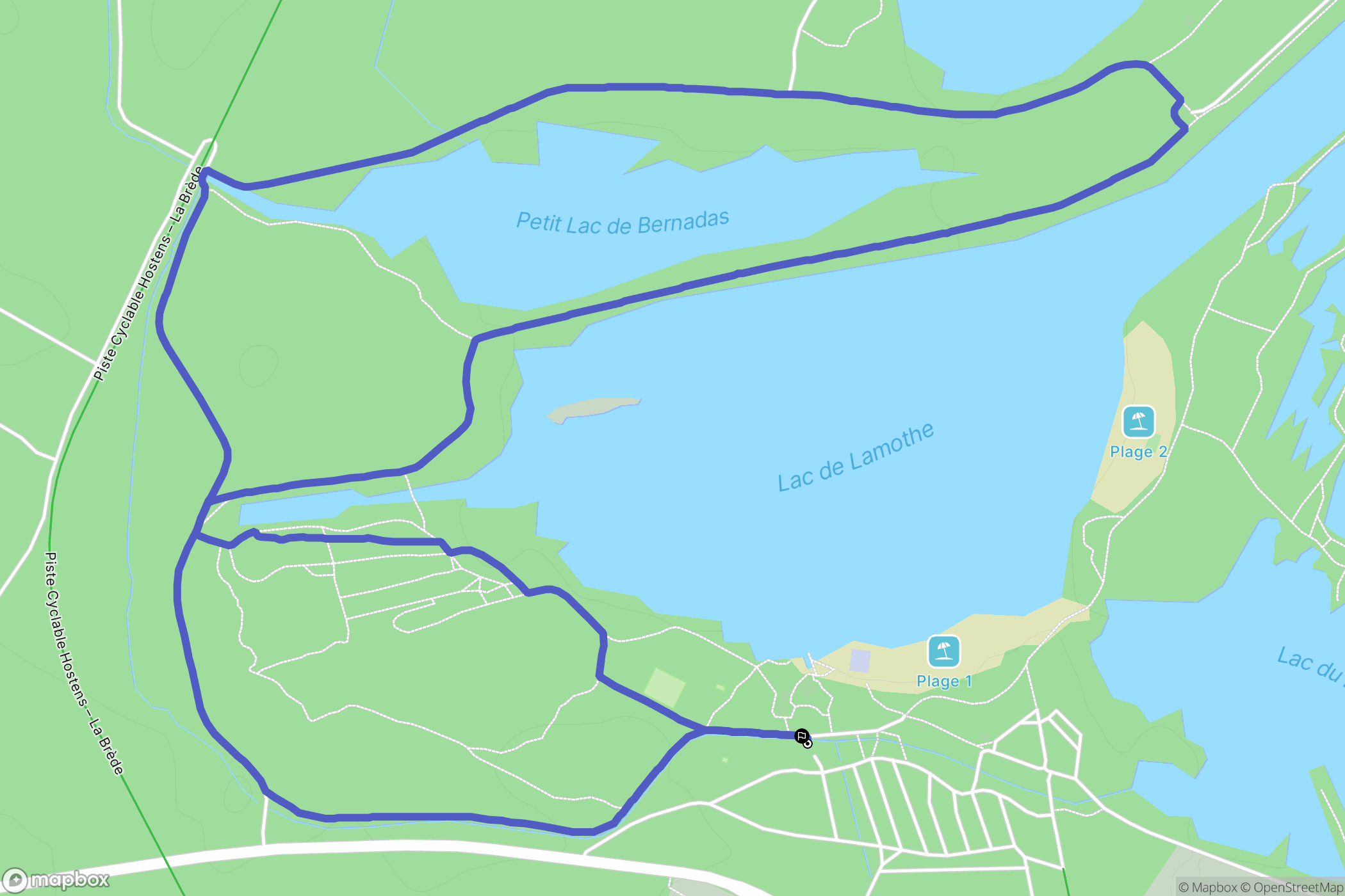 Hostens : carte du parcours de randonnée - France