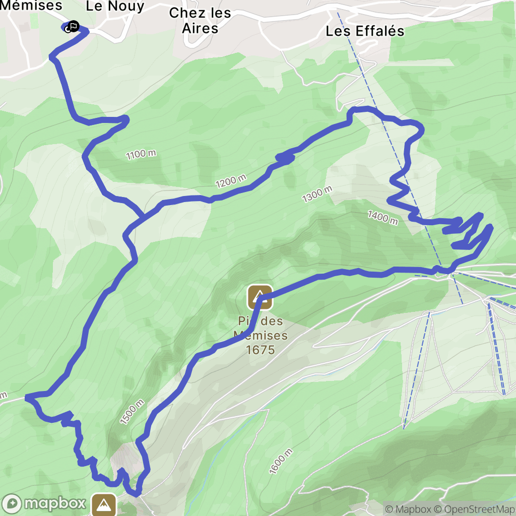Le Nouy, Thollon-les-Mémises : carte du parcours de randonnée - France