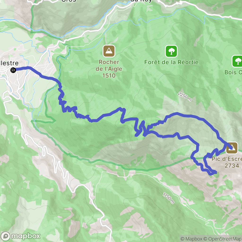 Guillestre : carte du parcours de randonnée - France