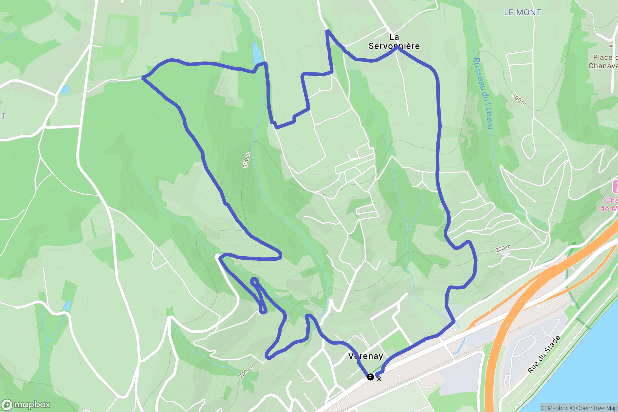 Verenay, Ampuis : carte du parcours de randonnée - France