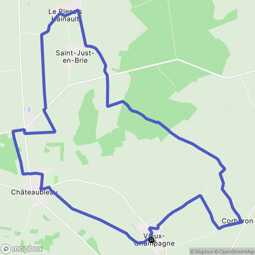 Vieux-Champagne : carte du parcours de randonnée - France