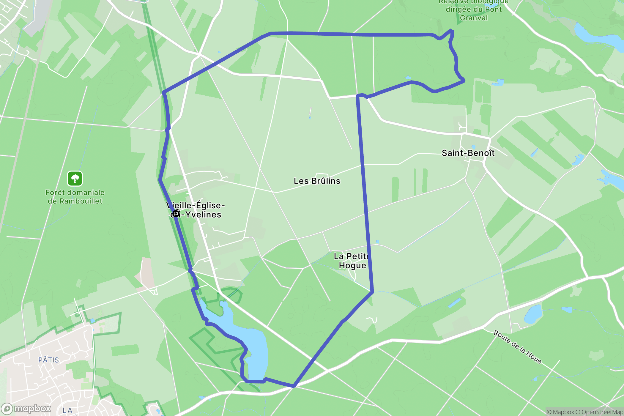 Vieille-Église-en-Yvelines : carte du parcours de randonnée - France