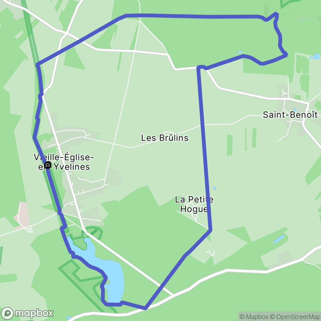 Vieille-Église-en-Yvelines : carte du parcours de randonnée - France