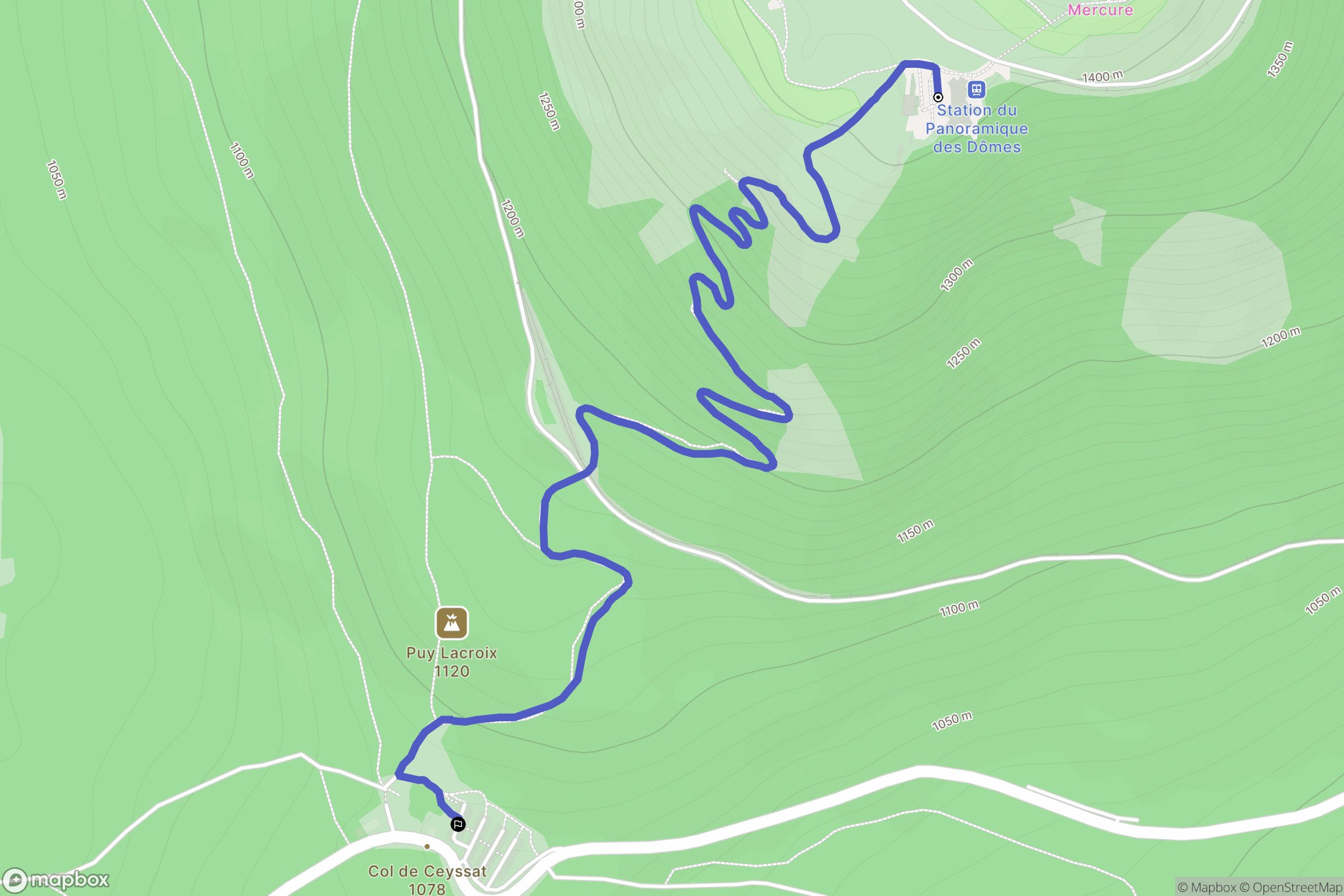 Ceyssat : carte du parcours de randonnée - France