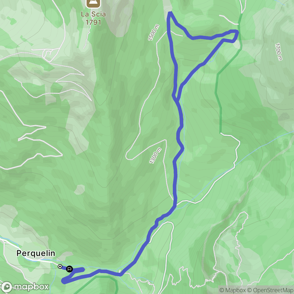 Perquelin, Saint-Pierre-de-Chartreuse : carte du parcours de randonnée - France