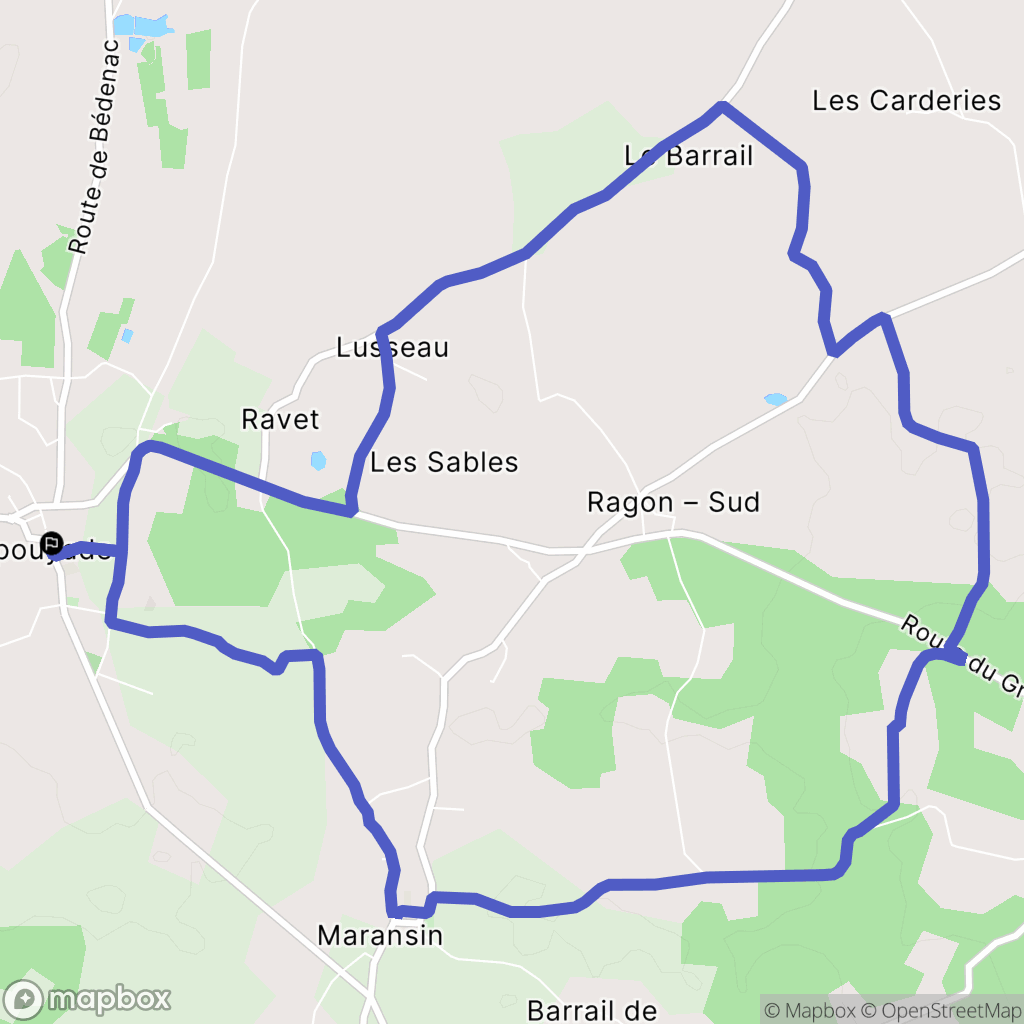 Lapouyade : carte du parcours de randonnée - France