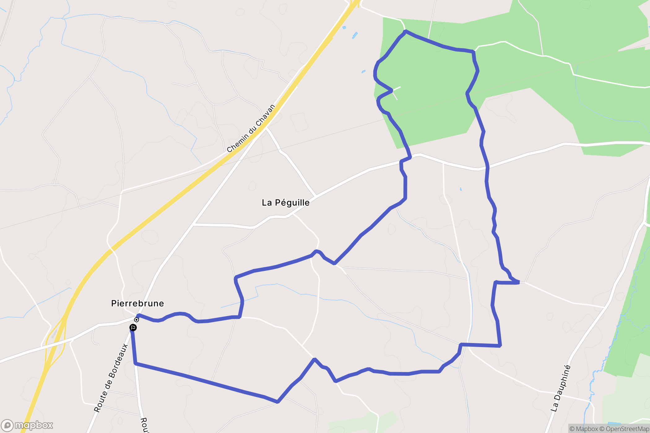 Laruscade : carte du parcours de randonnée - France
