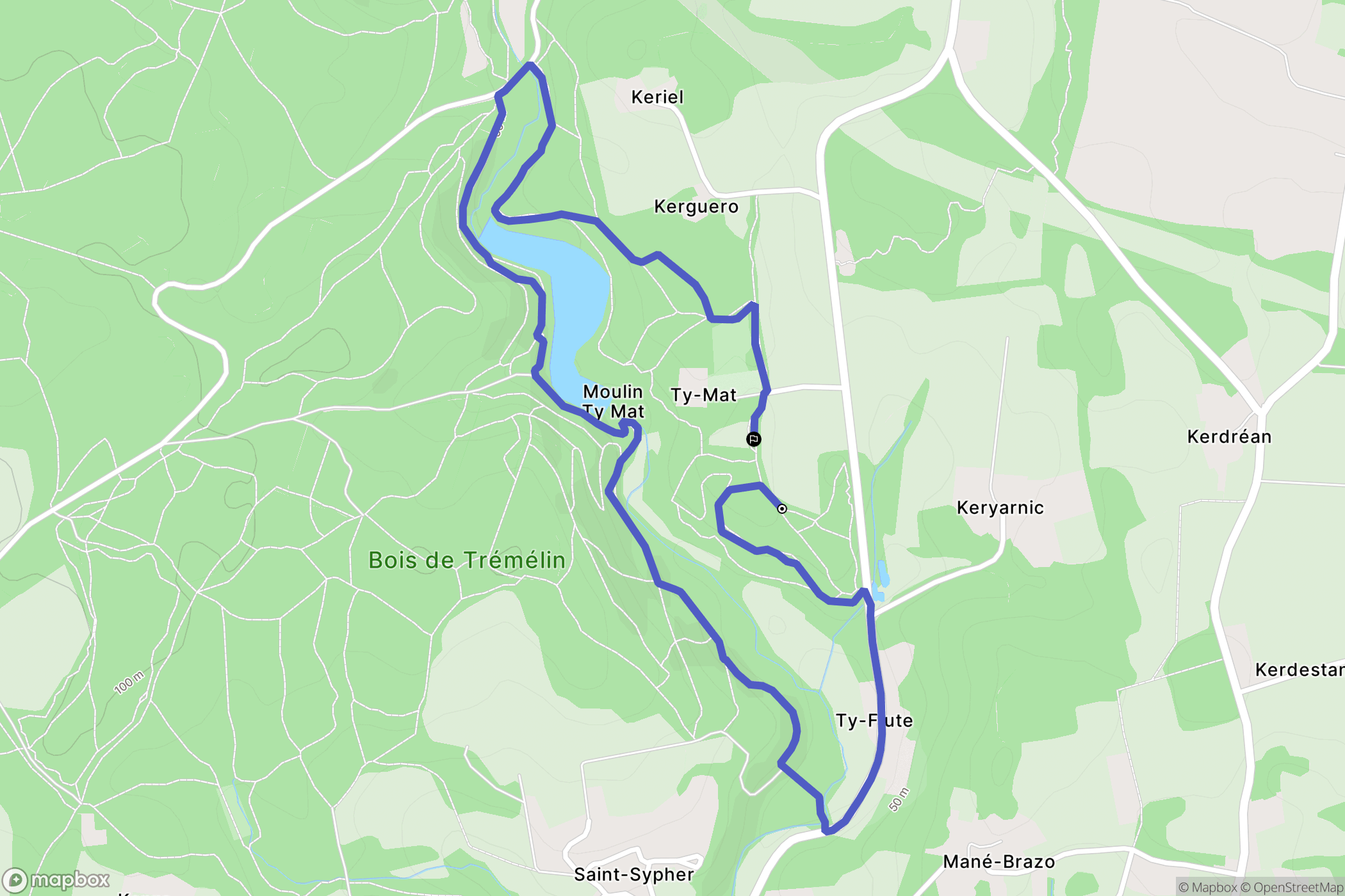 Inzinzac-Lochrist : carte du parcours de randonnée - France