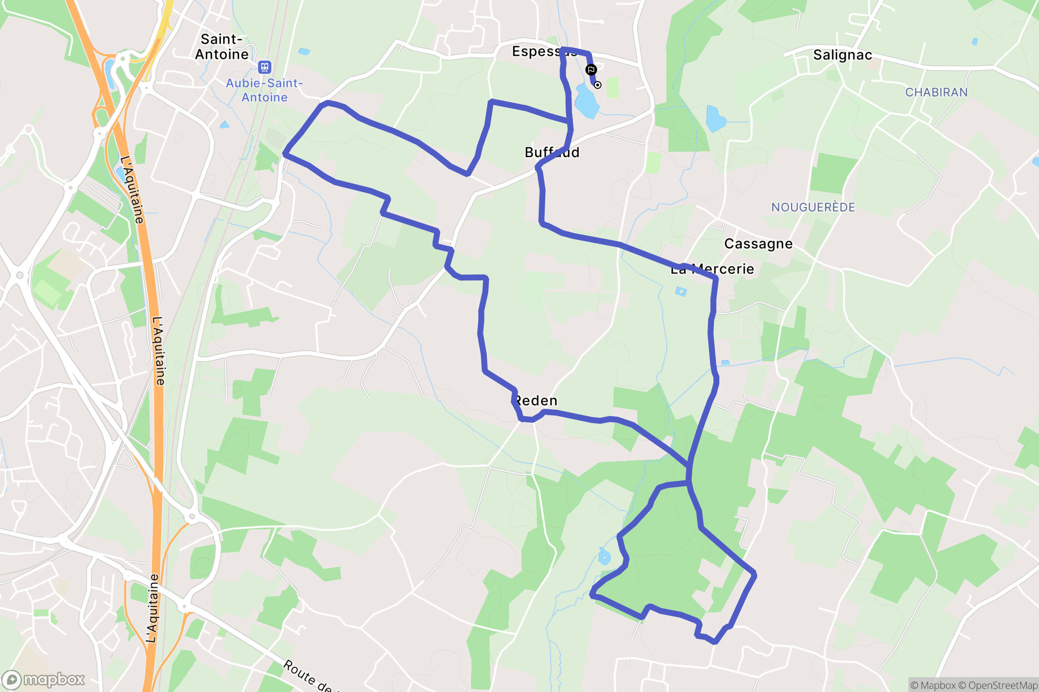 Val-de-Virvée : carte du parcours de randonnée - France