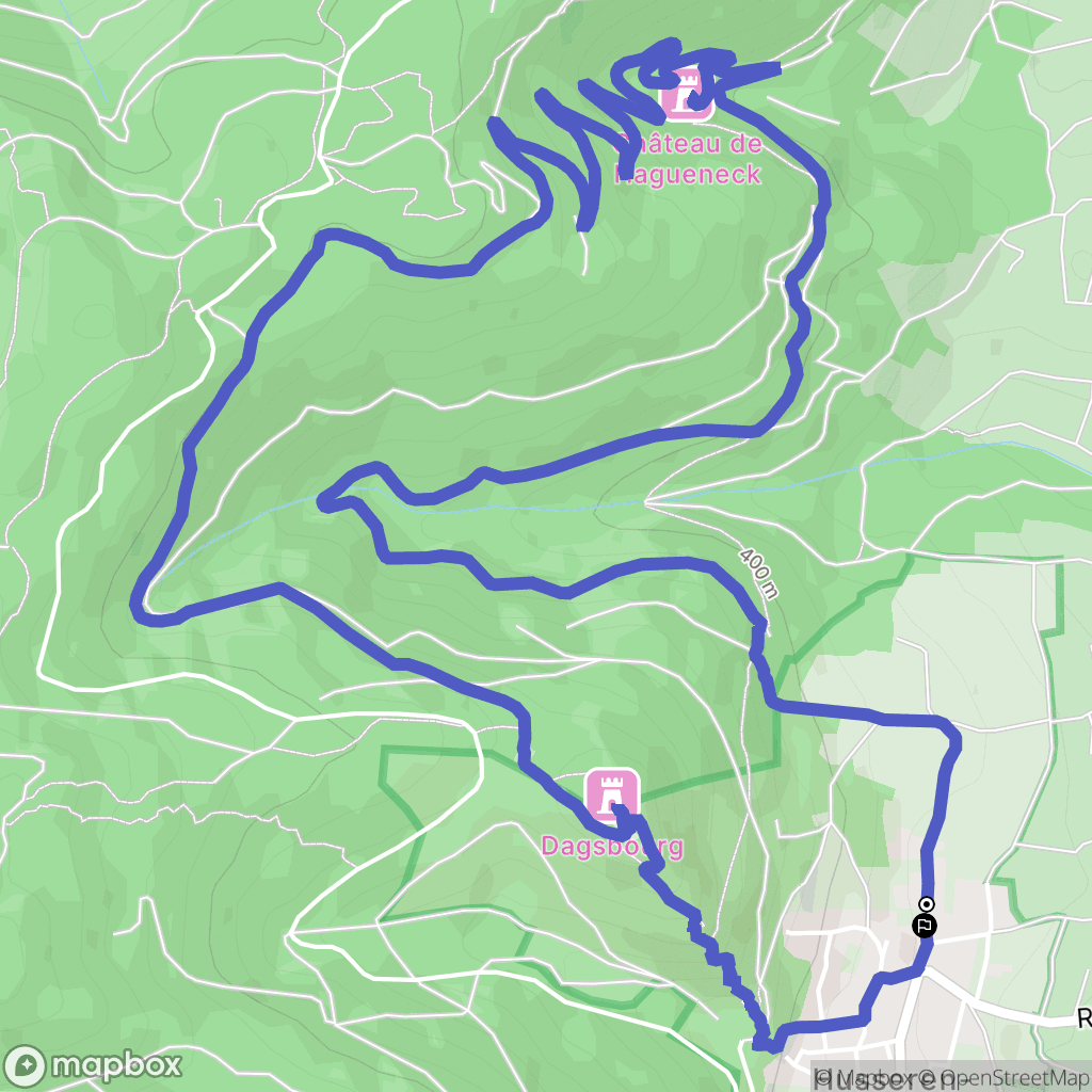 Husseren-les-Châteaux : carte du parcours de randonnée - France