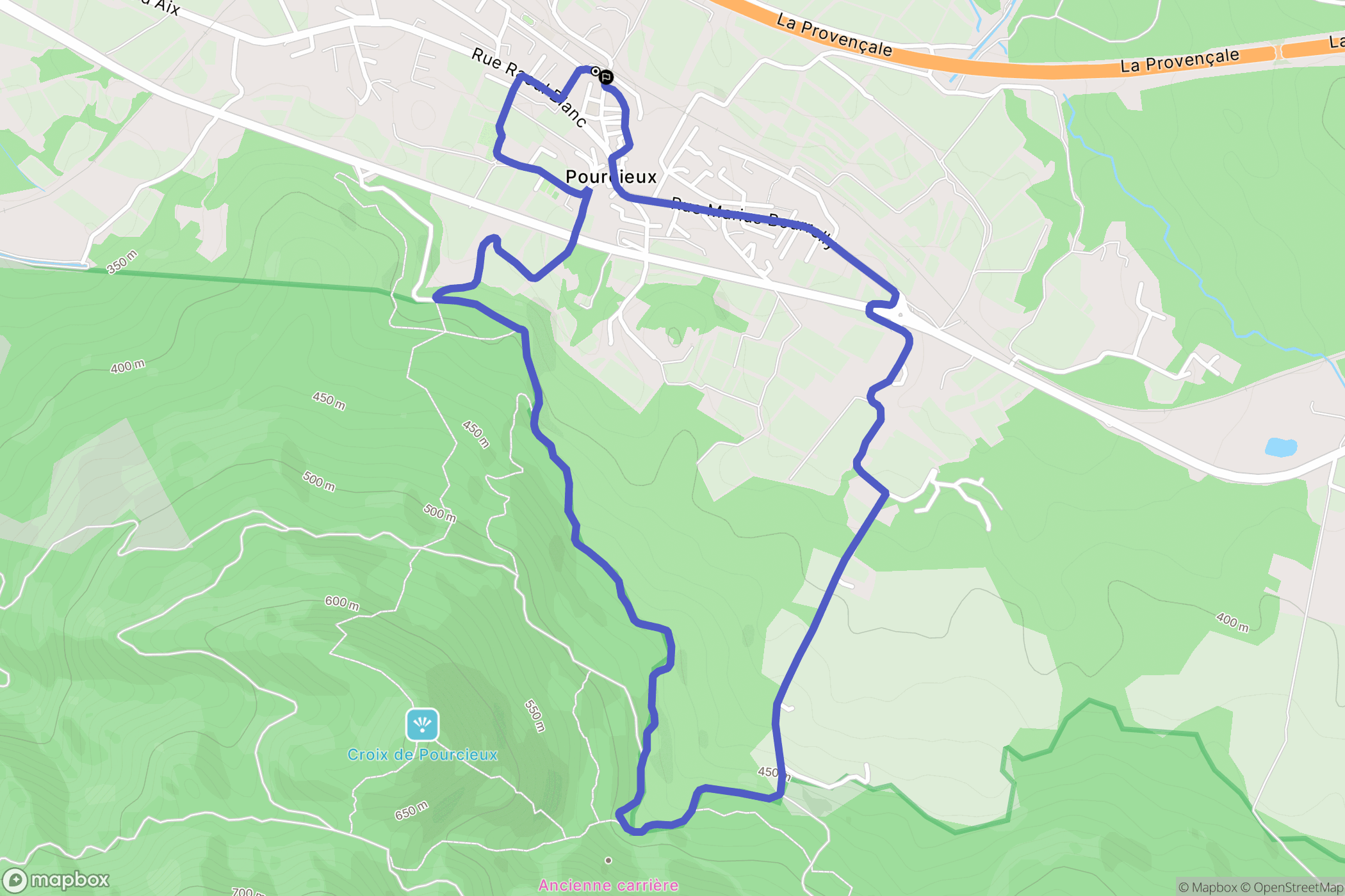 Saint-Maximin-la-Sainte-Baume : carte du parcours de randonnée - France