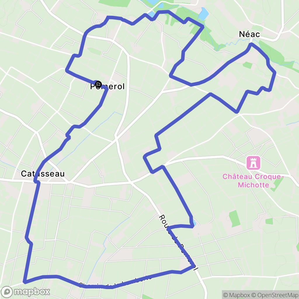 Pomerol : carte du parcours de randonnée - France