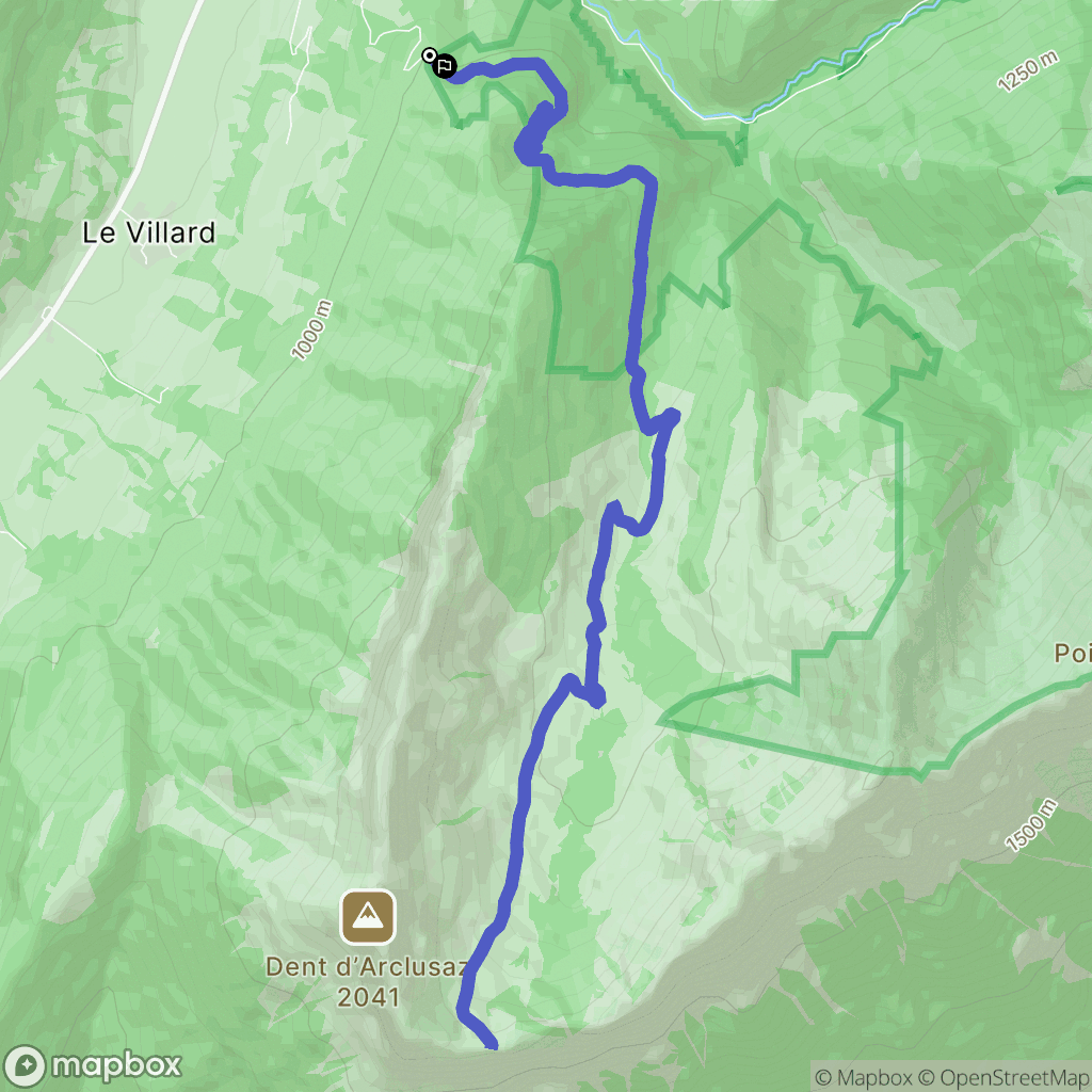 Ecole en Bauge : carte du parcours de randonnée - France