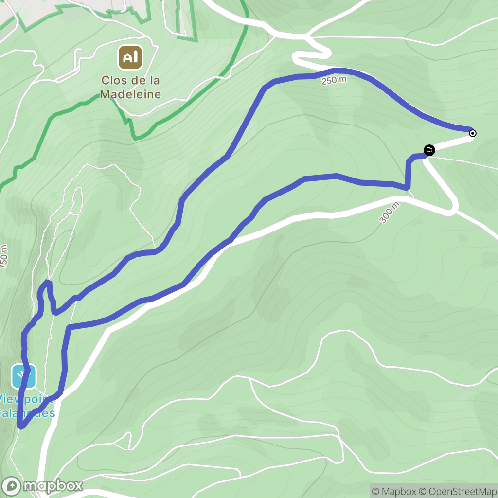 Cassis : carte du parcours de randonnée - France