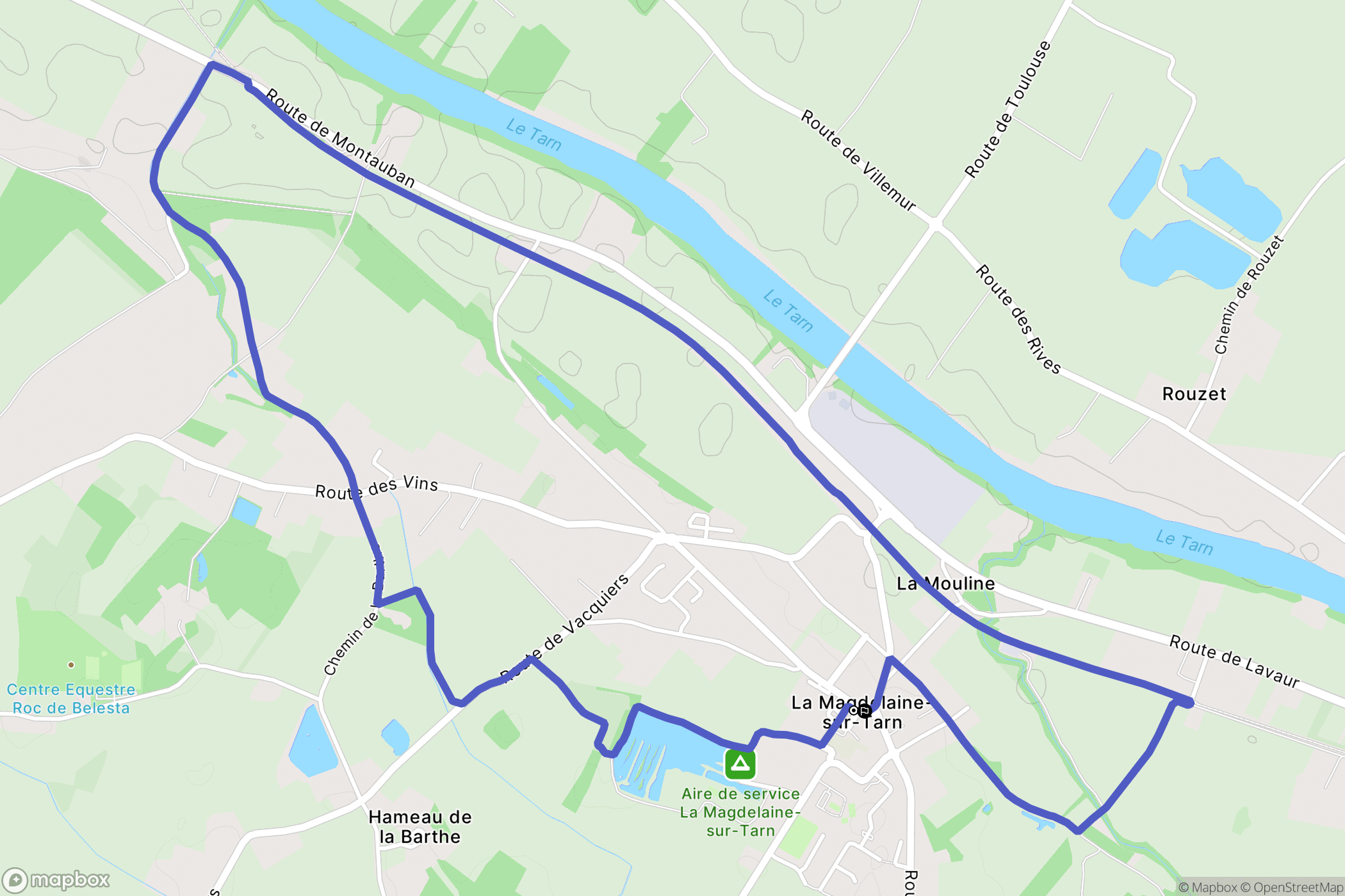 La Magdelaine-sur-Tarn : carte du parcours de randonnée - France