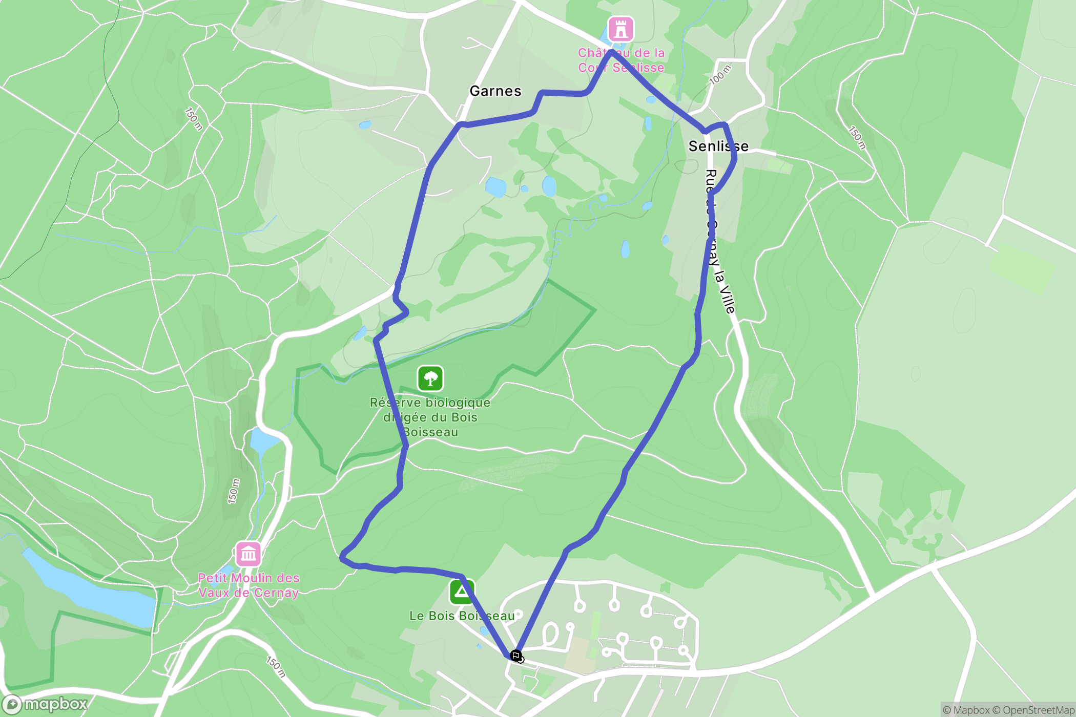 Cernay-la-Ville : carte du parcours de randonnée - France