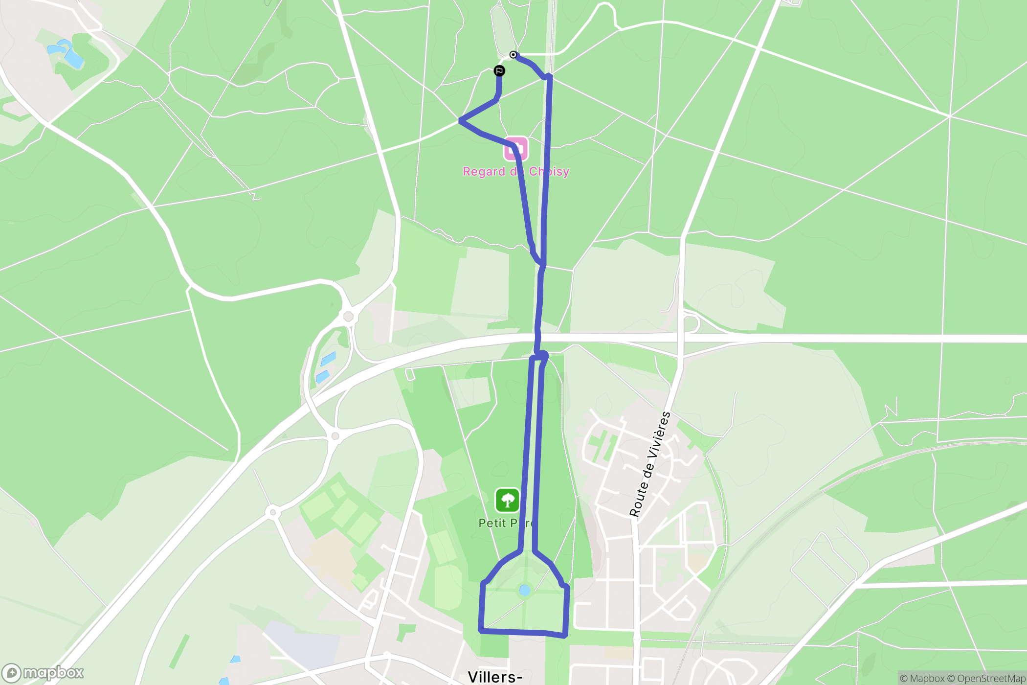 Villers-Cotterêts : carte du parcours de randonnée - France