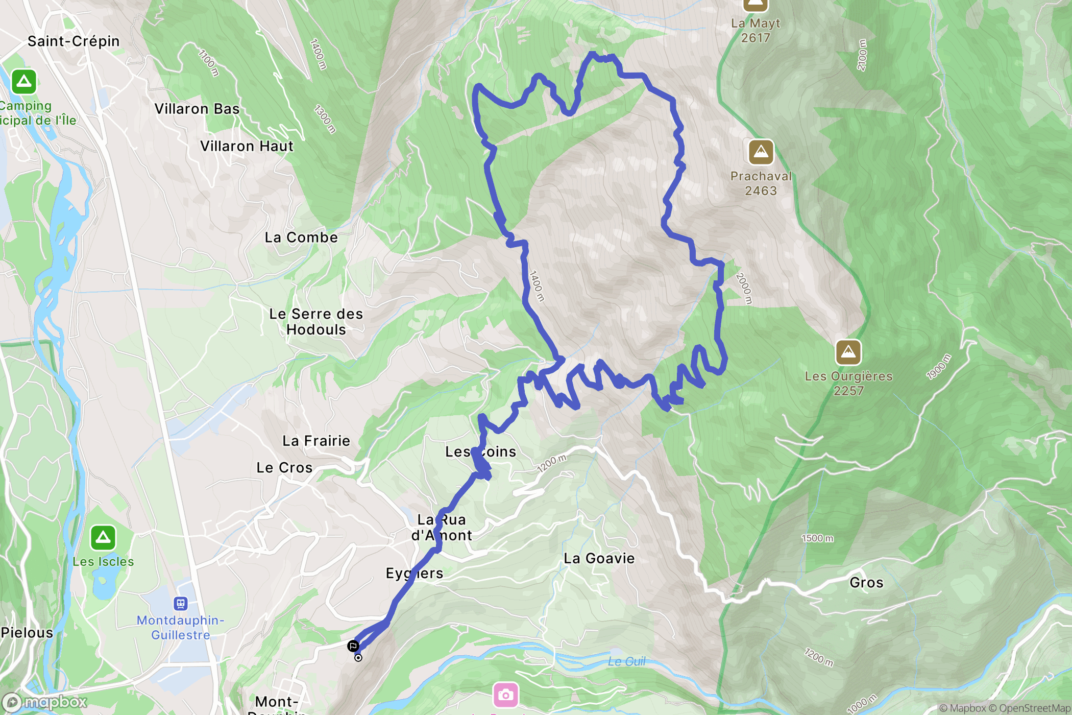 Mont-Dauphin : carte du parcours de randonnée - France
