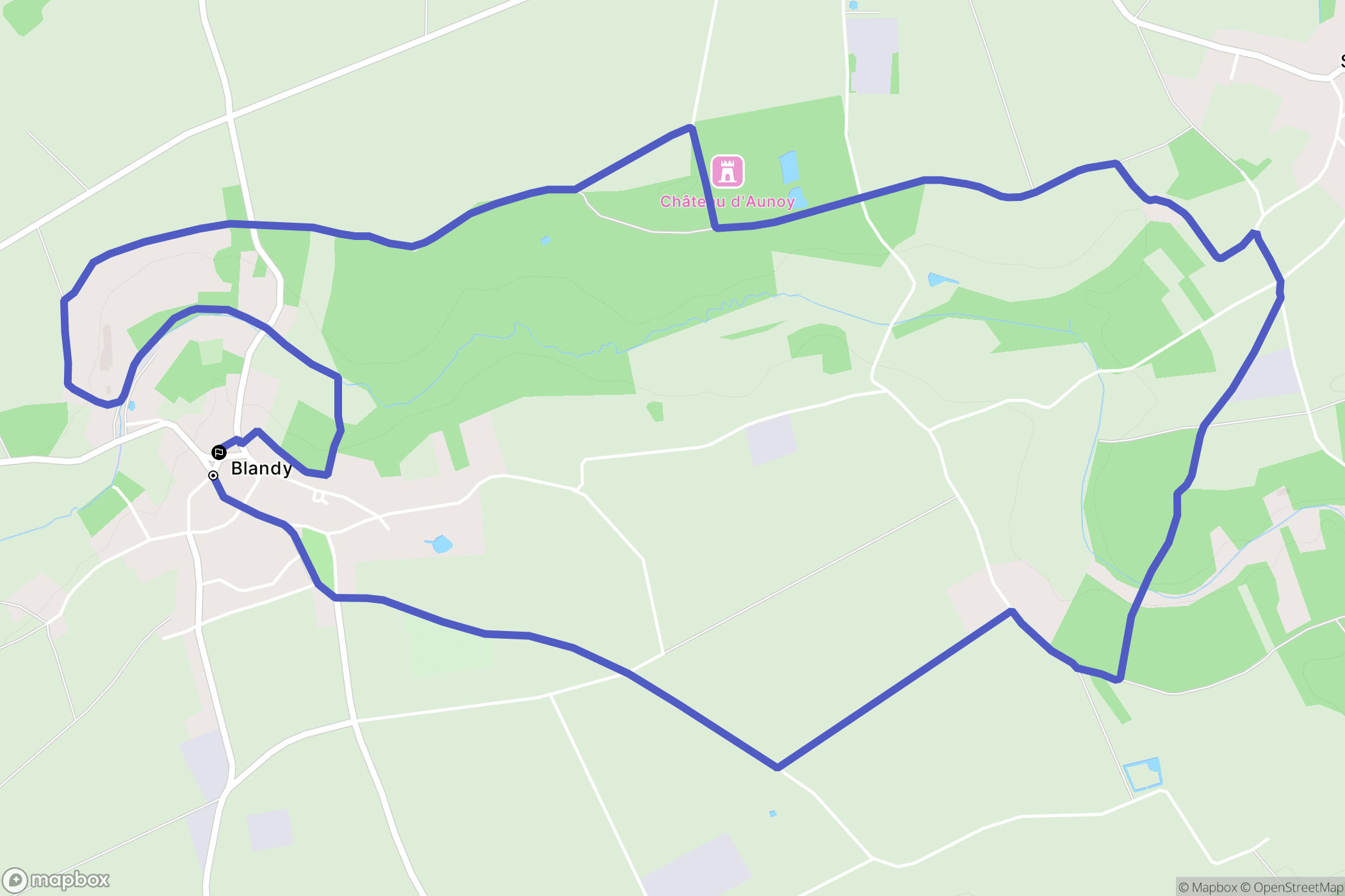 Melun : carte du parcours de randonnée - France