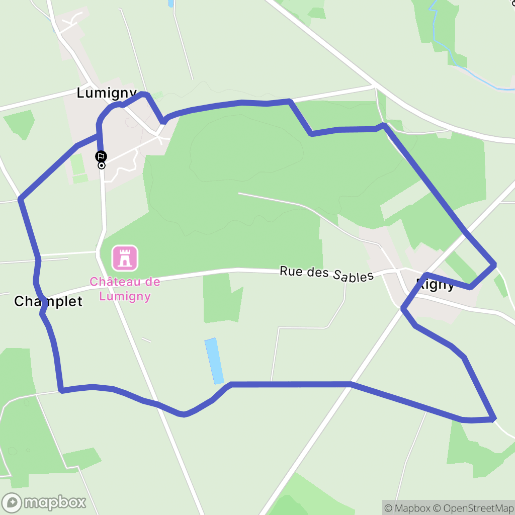 Lumigny-Nesles-Ormeaux : carte du parcours de randonnée - France