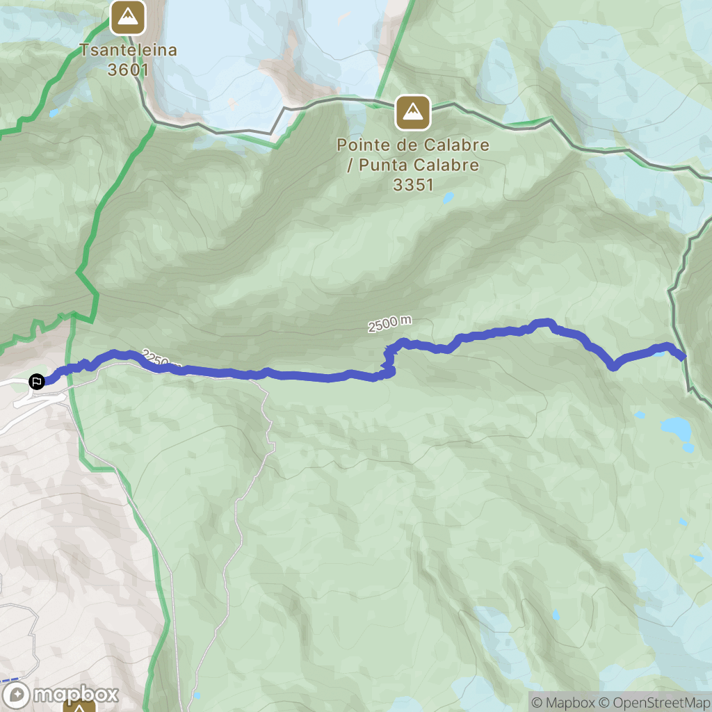 Val-d'Isère : carte du parcours de randonnée - France