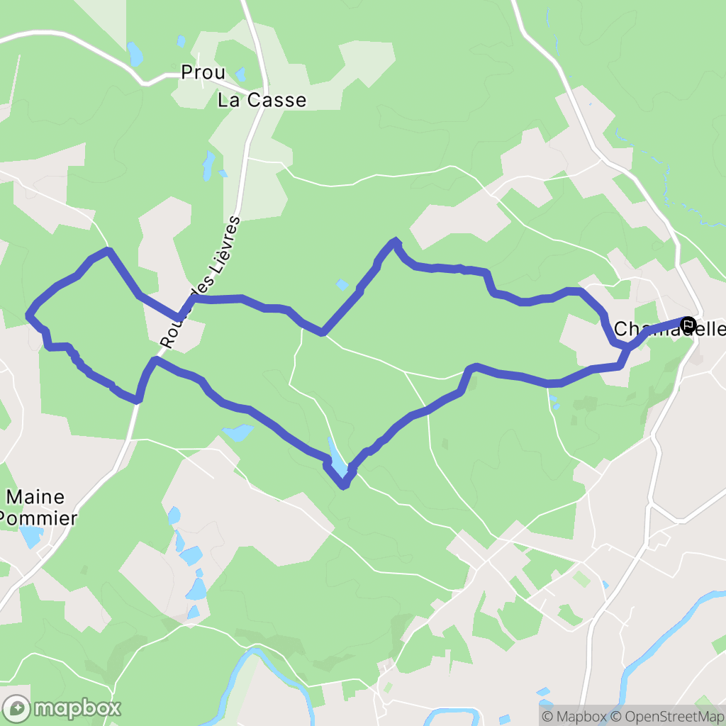 Chamadelle : carte du parcours de randonnée - France