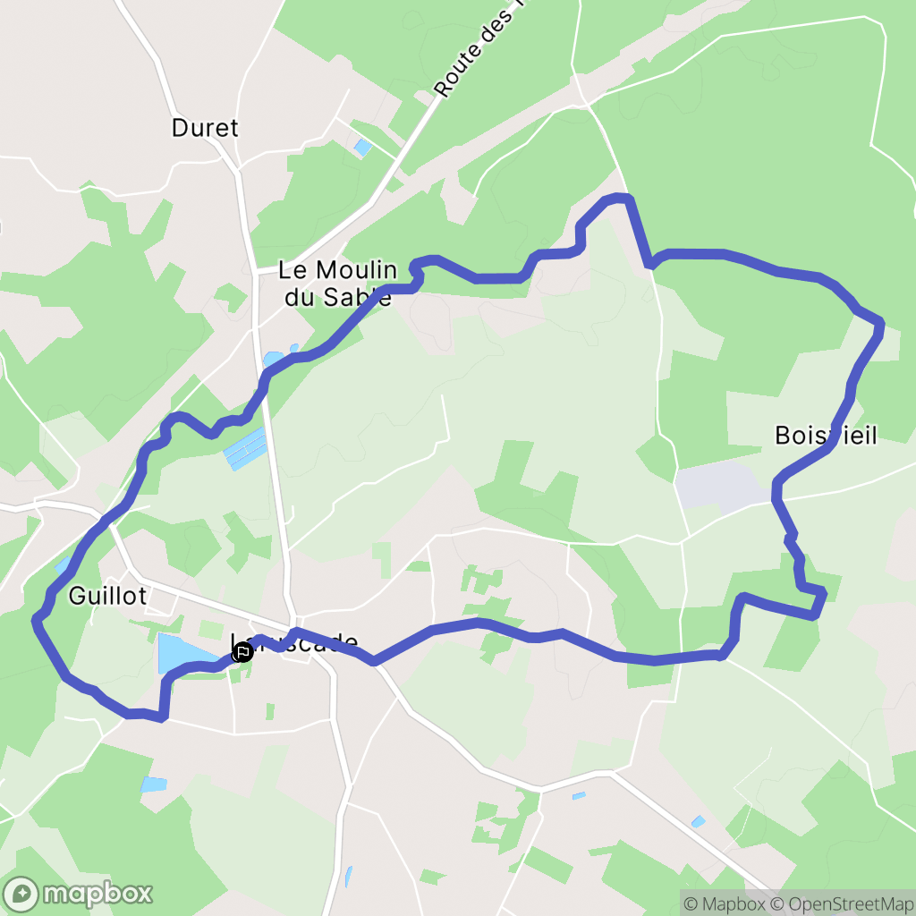 Laruscade : carte du parcours de randonnée - France