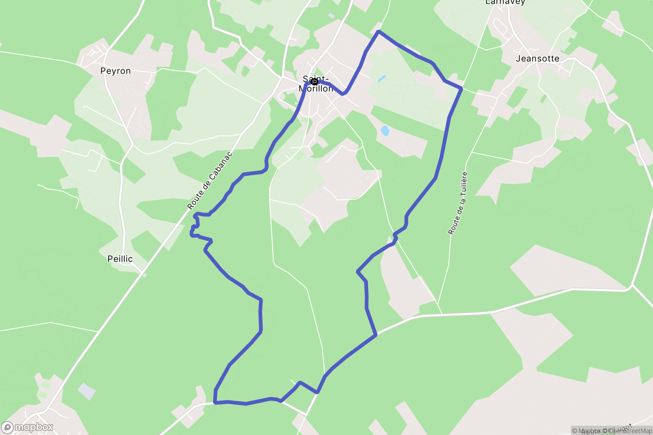 Saint-Morillon : carte du parcours de randonnée - France