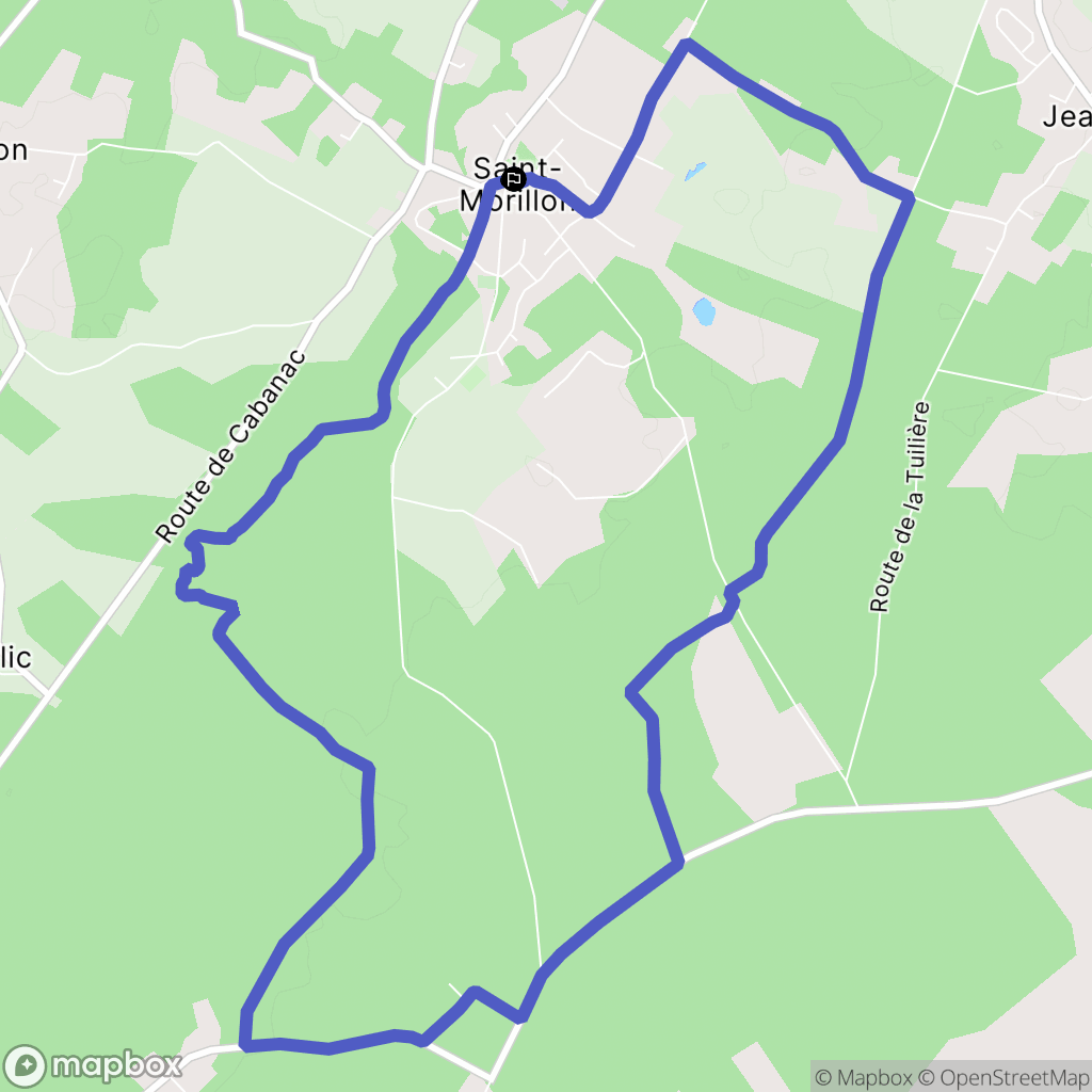 Saint-Morillon : carte du parcours de randonnée - France
