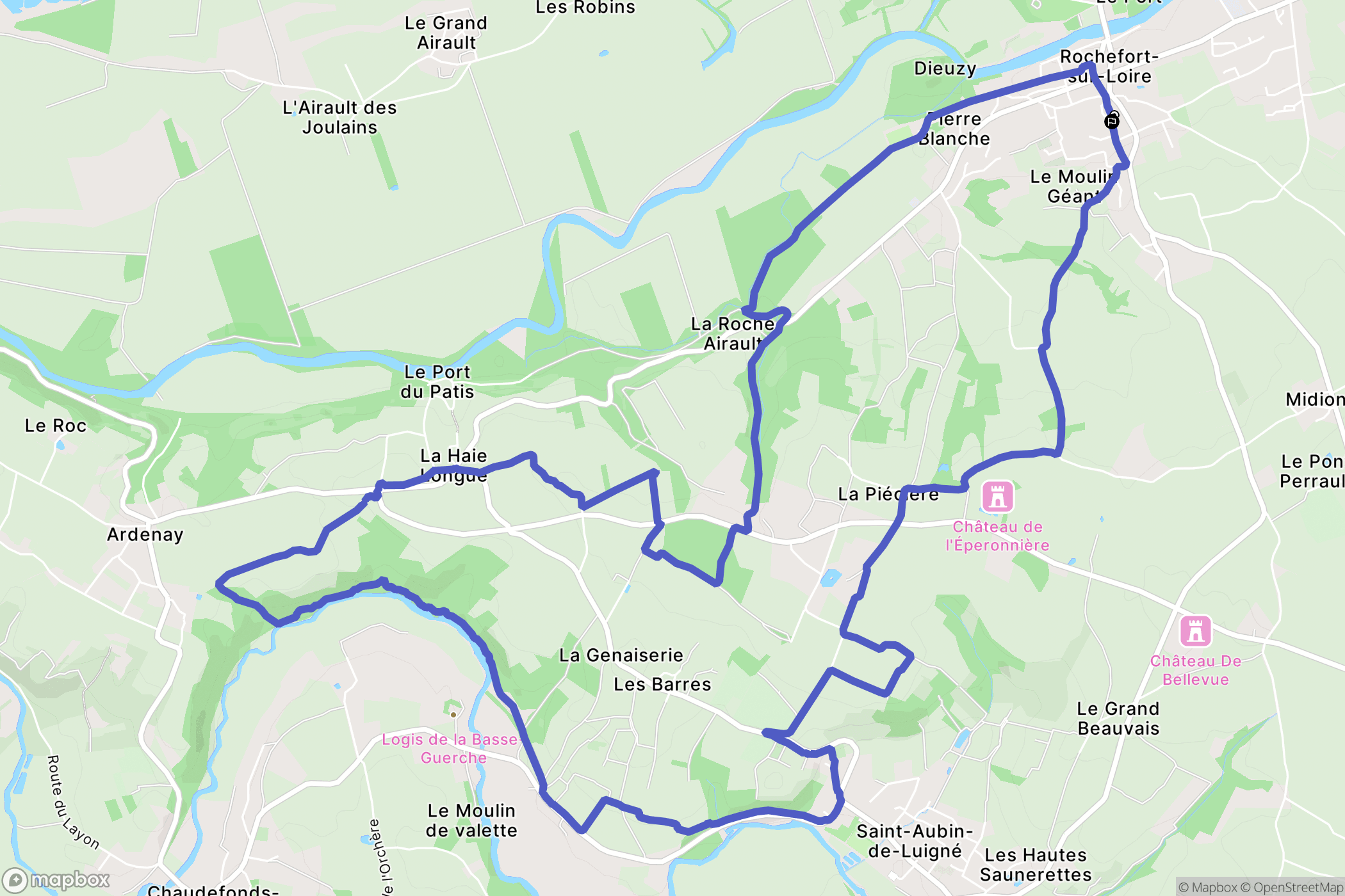 Rochefort-sur-Loire : carte du parcours de randonnée - France