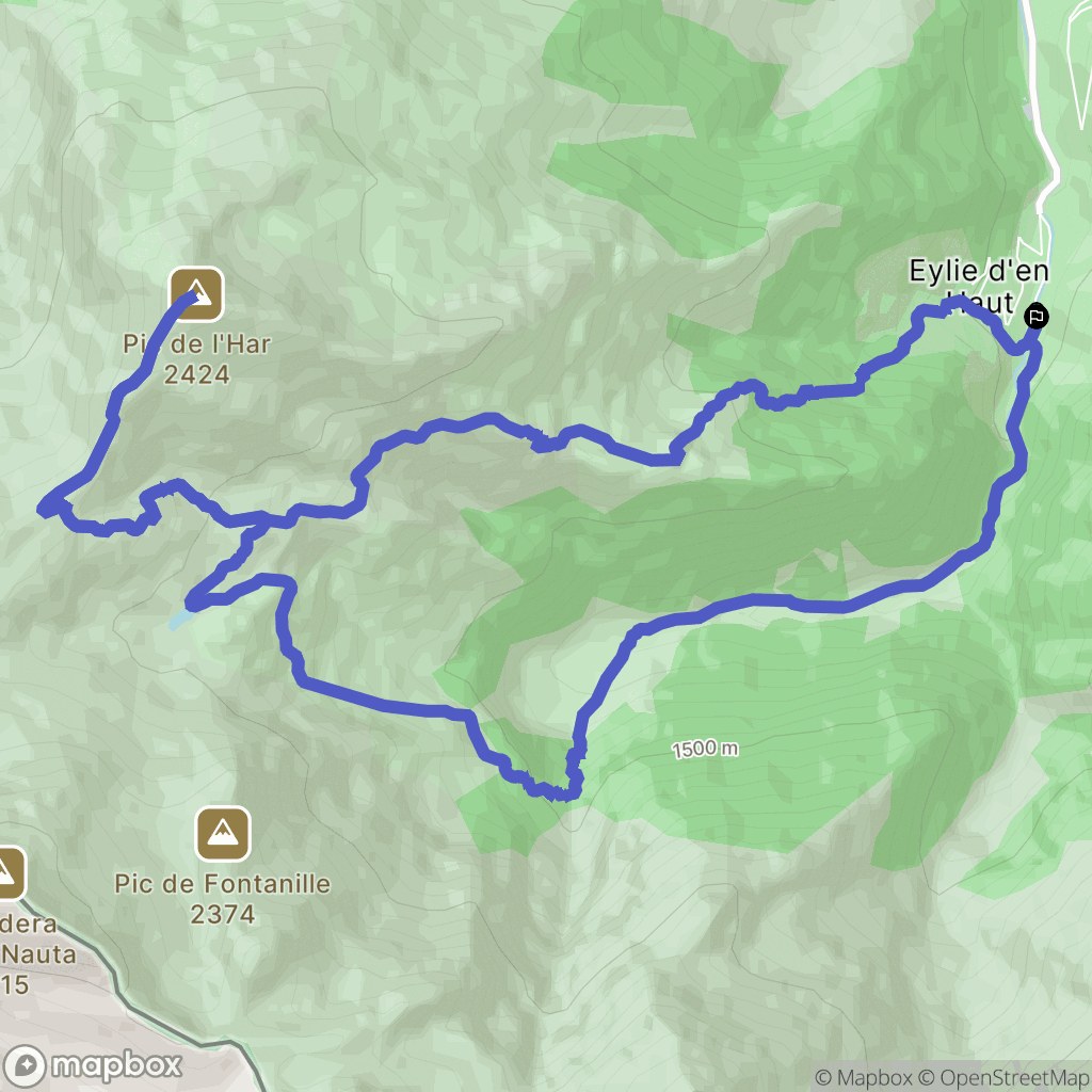 Sentein : carte du parcours de randonnée - France