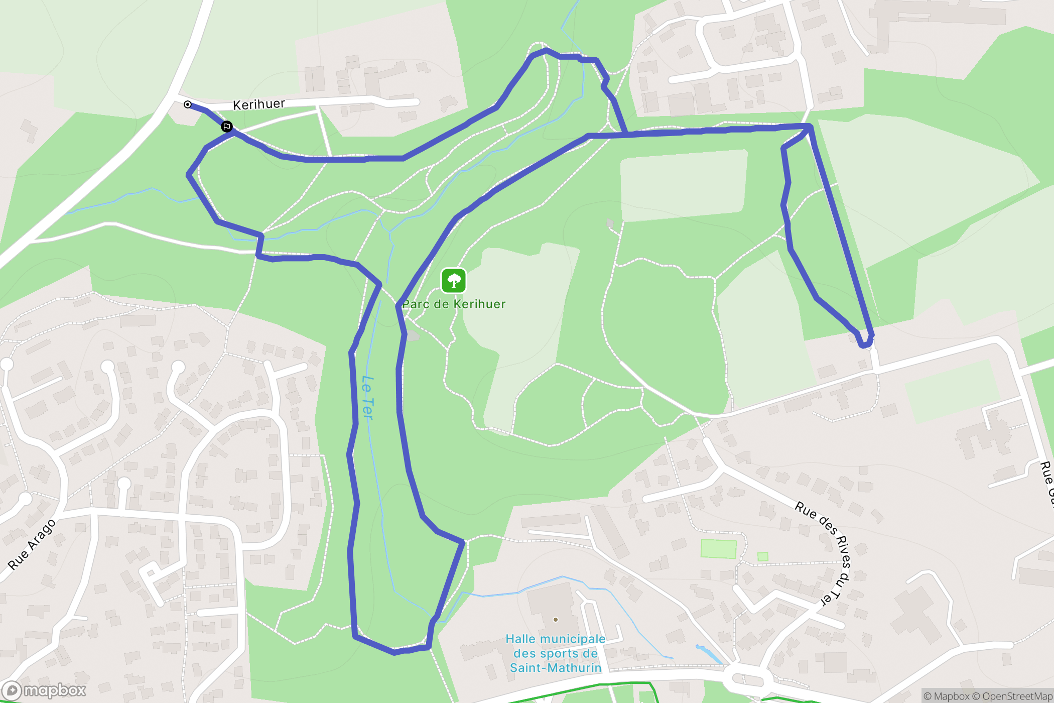 Ploemeur : carte du parcours de randonnée - France
