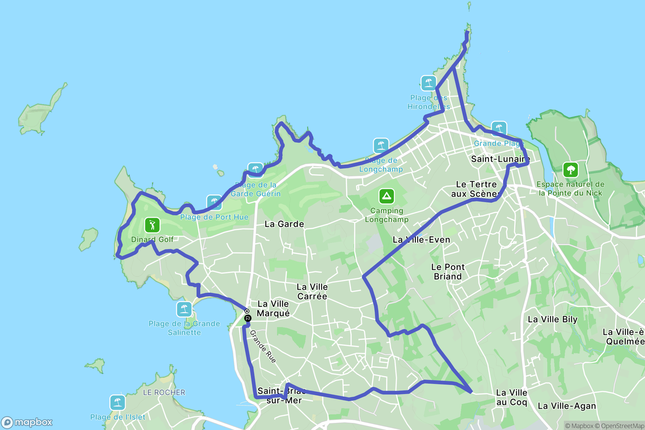 Saint-Briac : carte du parcours de randonnée - France