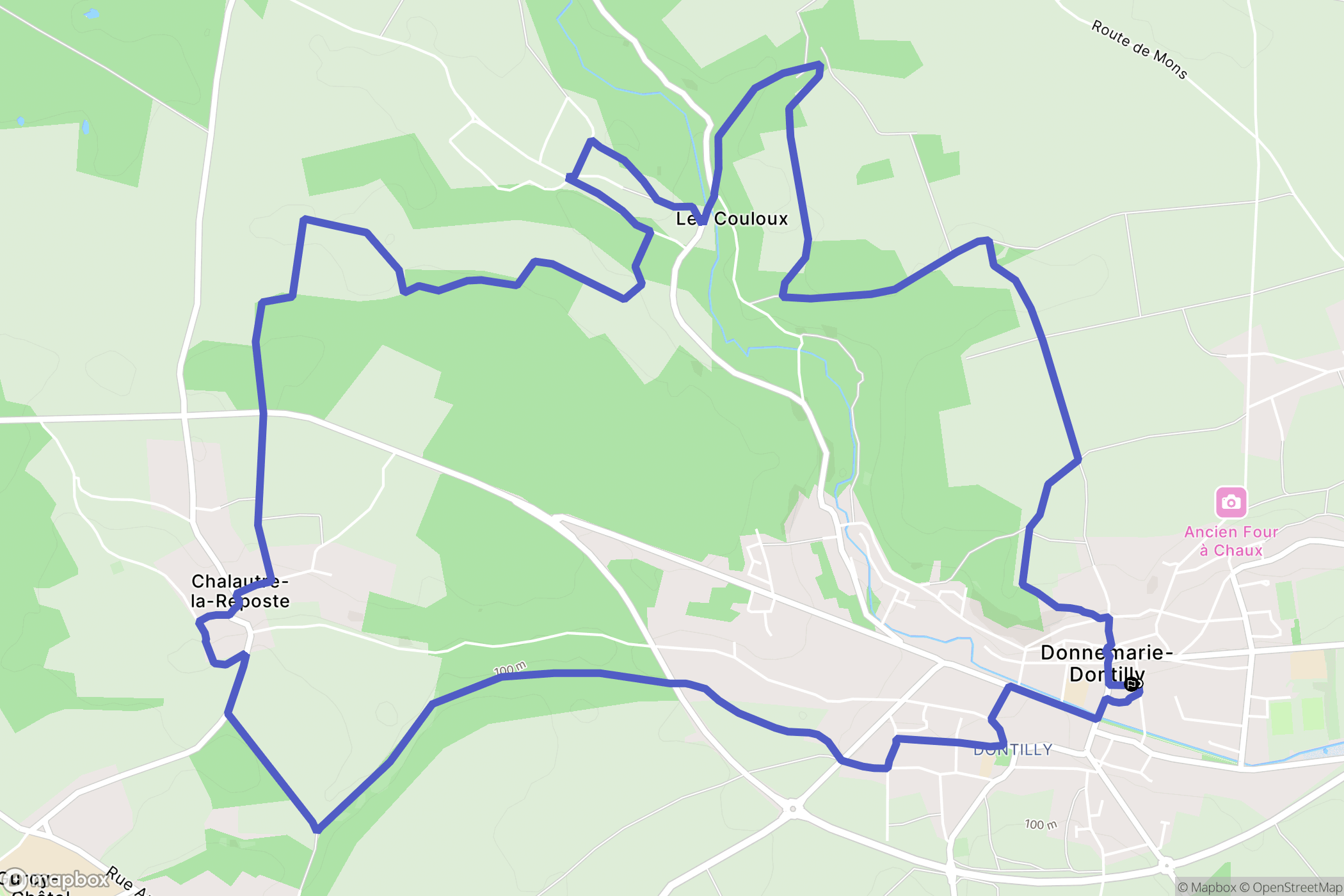 Donnemarie-Dontilly : carte du parcours de randonnée - France