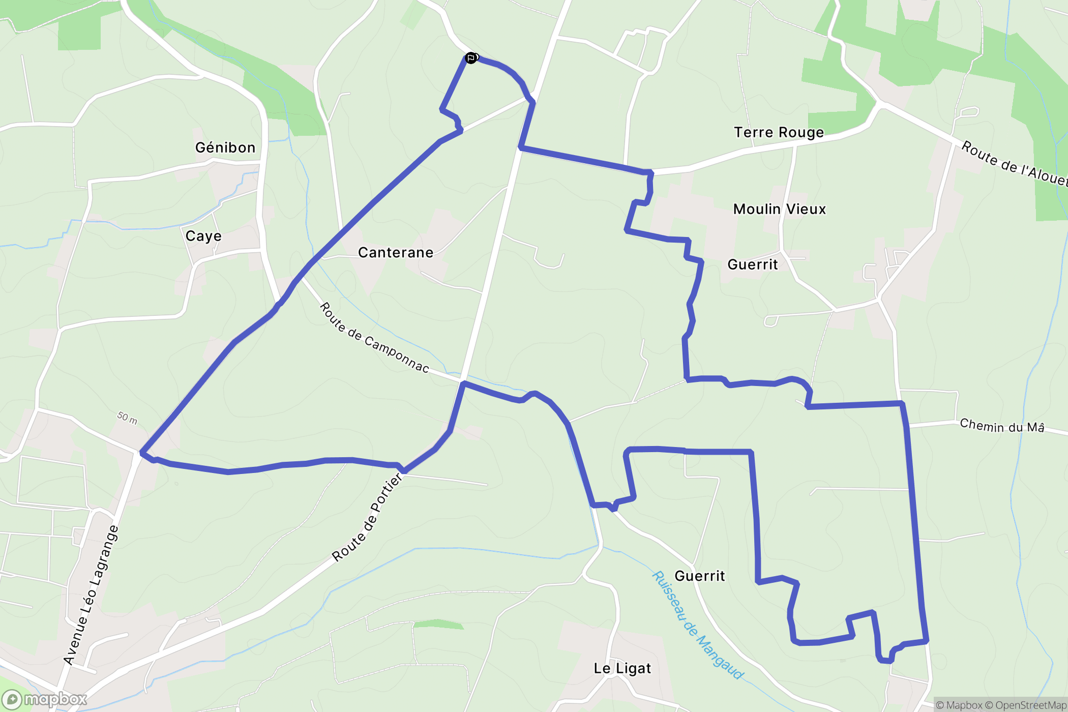 Lansac : carte du parcours de randonnée - France