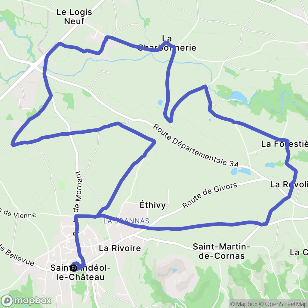 Beauvallon : carte du parcours de randonnée - France