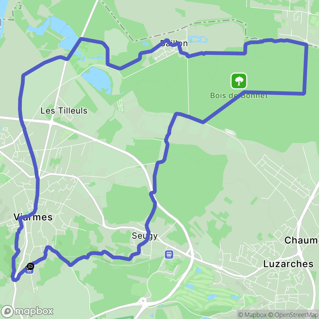 Viarmes : carte du parcours de randonnée - France