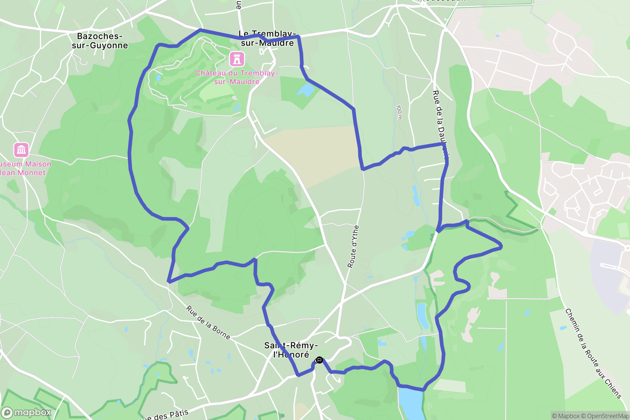 Saint-Rémy-l'Honoré : carte du parcours de randonnée - France