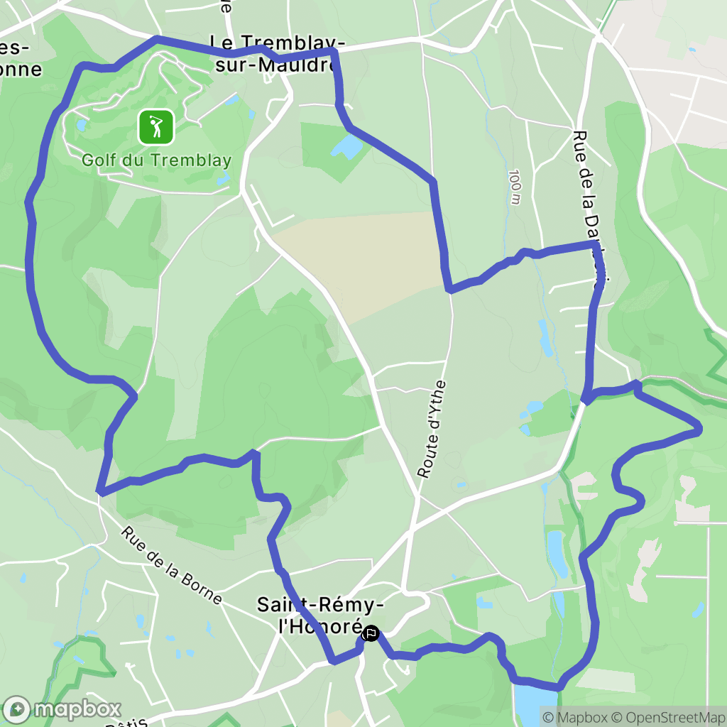 Saint-Rémy-l'Honoré : carte du parcours de randonnée - France