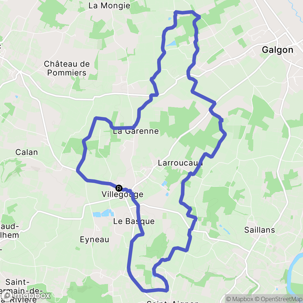 Villegouge : carte du parcours de randonnée - France